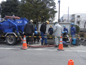 懸命の復旧作業続く／千葉県水道局