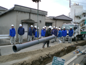 下水道築造工事にＧＸ形ダクタイル管を採用／φ２５０圧送管で３９０ｍ布設／経済性や施工性を高評価／福山市上下水道局