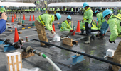 災害想定し漏水修理／三管協が防災訓練